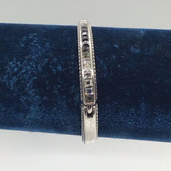 Brighton Spectrum Crystal Embellished Narrow Hinged Bangle - Picture 2 of 4